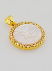 Medaglia San Michele in Ottone e Madreperla - 22 mm
