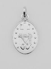 Medaglia Miracolosa in Oro Bianco 18k - 20 mm