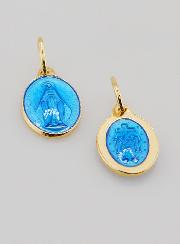 Medaglia Miracolosa in Argento Dorato & Smalto Blu