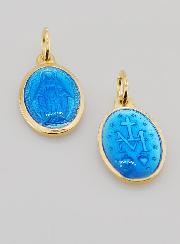 Medaglia Miracolosa in Argento Dorato e Smalto 17 mm