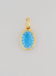 Medaglia Miracolosa Argento Dorato & Smalto 2 Toni - 10 mm