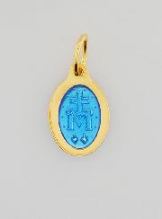 Medaglia Miracolosa Argento Dorato & Smalto 2 Toni - 10 mm