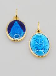 Medaglia Miracolosa in Argento Dorato e Smalto a 2 Toni - 17 mm