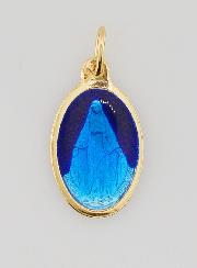 Medaglia Miracolosa in Argento Dorato e Smalto a 2 Toni - 17 mm