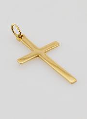 Ciondolo Croce in Acciaio Inossidabile Dorato - 26 mm