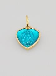Medaglia Miracolosa Blu a Forma di Cuore – 10 mm