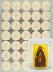 Set di 24 Candele Votive Madonna di Montserrat