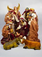 Grande Presepe di Natale 11 Personaggi con Stoffa - 40 cm