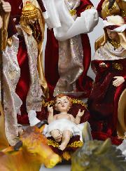 Presepe di Natale 11 Personaggi con Stoffa - 34cm