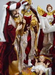 Presepe di Natale 11 Personaggi con Stoffa - 34cm