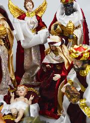 Presepe di Natale 11 Personaggi con Stoffa - 34cm