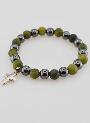 Bracciale con Croce - Ematite & Vesuvianite