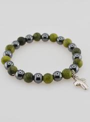 Bracciale con Croce - Ematite & Vesuvianite