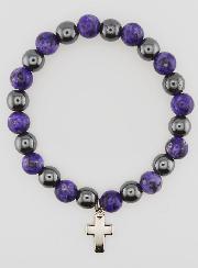 Bracciale con Croce - Ematite & Charoite