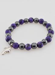 Bracciale con Croce - Ematite & Charoite