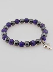Bracciale con Croce - Ematite & Charoite