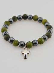 Bracciale in Pietre Naturali di Vésuvianite & Ematite