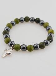 Bracciale in Pietre Naturali di Vésuvianite & Ematite