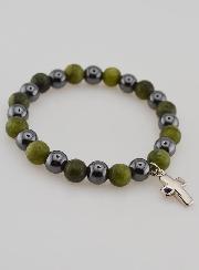 Bracciale in Pietre Naturali di Vésuvianite & Ematite
