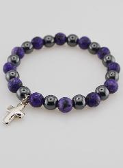 Bracciale in Pietre Naturali di Charoite & Ematite