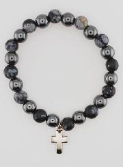 Bracciale in Pietre Naturali - Ossidiana delle Nevi & Ematite