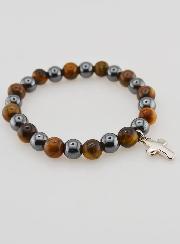 Bracciale con Croce - Ematite & Occhio di Tigre