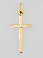 Ciondolo Croce in Placcato Oro & Ossido di Zirconio