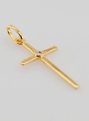 Ciondolo Croce in Placcato Oro & Ossido di Zirconio