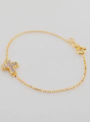 Bracciale Religioso in Placcato Oro & Croce in Madreperla