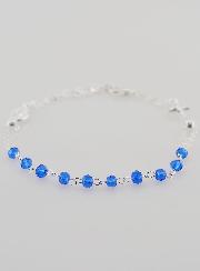 Bracciale a Decina Medaglia Miracolosa & Croce - Blu