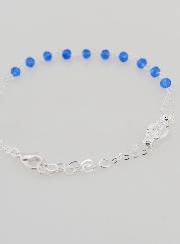 Bracciale a Decina Medaglia Miracolosa & Croce - Blu
