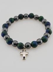 Bracciale Con Croce - Ematite & Azurite