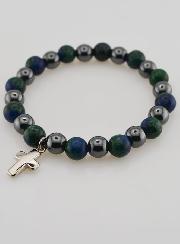 Bracciale Con Croce - Ematite & Azurite