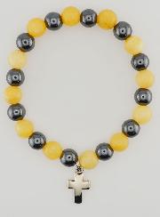 Bracciale in Pietre Naturali - Ematite & Calcite Gialla
