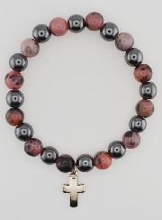 Bracciale Con Croce - Ematite & Rodonite