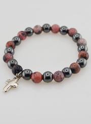 Bracciale Con Croce - Ematite & Rodonite