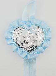Regalo di Battesimo - Sopraculla Cuore & Sacra Famiglia