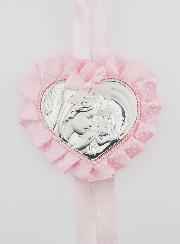 Regalo di Battesimo - Sopraculla Cuore Vergine con Bambino