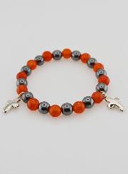 Bracciale Con Croce - Ematite & Corniola