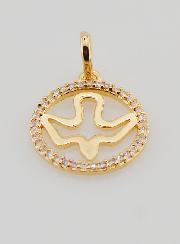 Medaglia Spirito Santo Traforata in Oro Placcato - 15mm