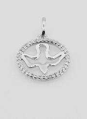 Medaglia Spirito Santo Traforata in Argento 925 - 15mm