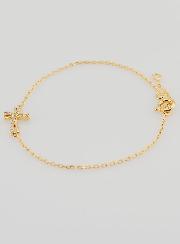 Bracciale Religioso in Argento & Croce con Strass