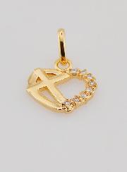 Ciondolo Cuore & Croce in Oro Placcato