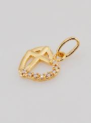 Ciondolo Cuore & Croce in Oro Placcato