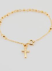 Bracciale Religioso con Croce - Oro Placcato