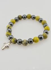 Bracciale Con Croce - Ematite & Serpentina