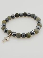 Bracciale Con Croce - Ematite & Labradorite