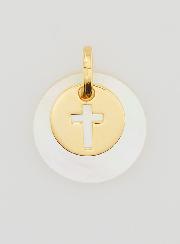 Medaglia Oro Placcato & Madreperla - Croce