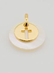 Medaglia Oro Placcato & Madreperla - Croce
