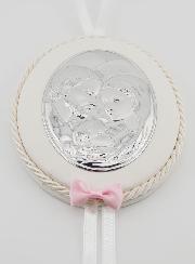 Regalo di Battesimo Bambina - Sopraculla in Pelle Sacra Famiglia